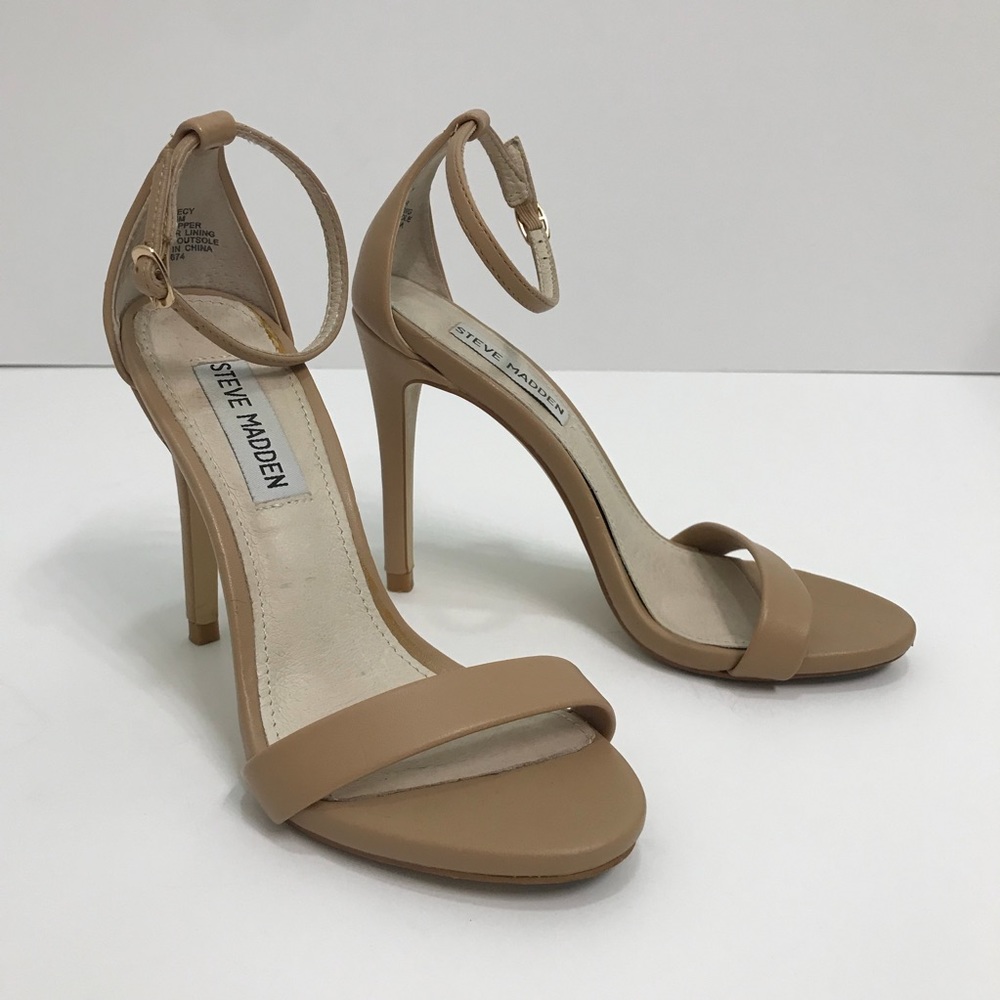 Steve Madden Stecy Ankle Strap Heel - Natural 5